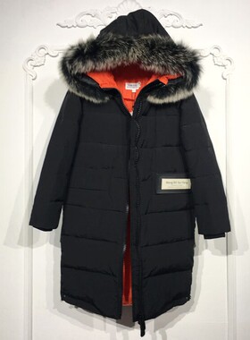 乔系列 8152S023 时尚真毛领长款羽绒服品牌女装折扣颦薪