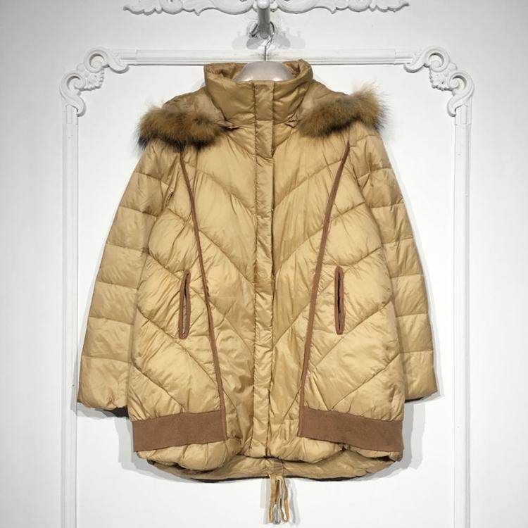 潮系列 8280S149 时尚真毛领羽绒服品牌女装折扣颦薪