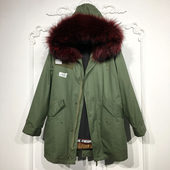 西树系列 折扣颦薪 真毛领真毛内胆派克服品牌女装 8029S293 时尚