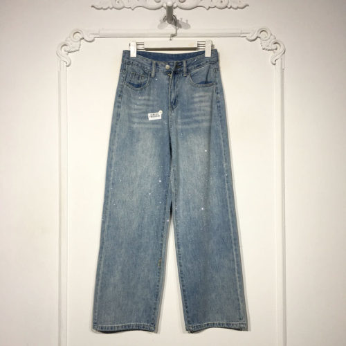 容悦 YB000928 时尚牛仔阔腿裤品牌女装折扣颦薪