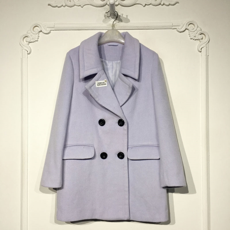 乔系列 8283S084 时尚毛呢外套品牌女装折扣颦薪