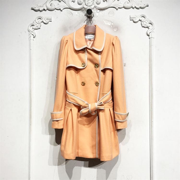 SC系列 D74840 长款毛呢外套品牌女装折扣颦薪