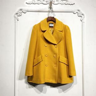 毛呢外套品牌女装 蔓系列 中长款 时尚 折扣颦薪 D80514