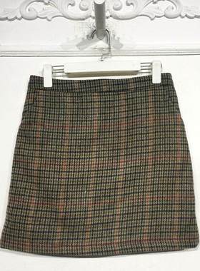 潮系列 8156S181 时尚毛呢短裙品牌女装折扣颦薪