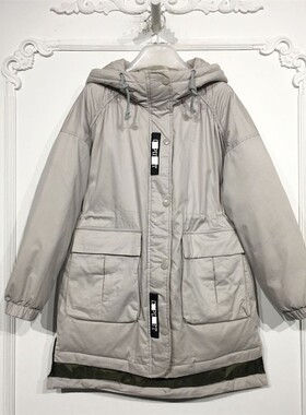 迪W系列 8129S096 时尚长款羽绒服品牌女装折扣颦薪