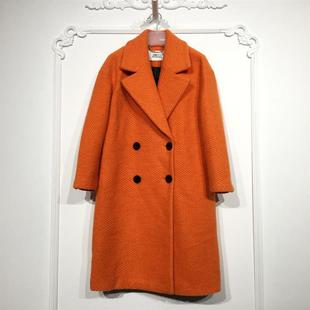 毛呢外套品牌女装 欧旗下FP系列 长款 时尚 折扣颦薪 8025S162