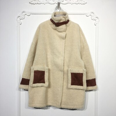 网红*GGW系列 8151S039 时尚颗粒绒毛呢外套品牌女装折扣颦薪