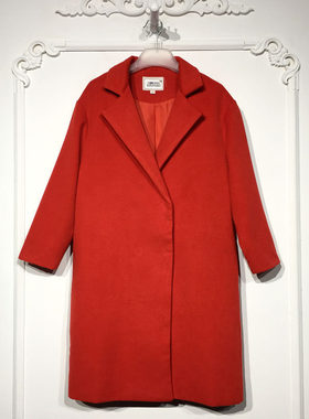 潮系列 8253S263 时尚毛呢外套品牌女装折扣颦薪