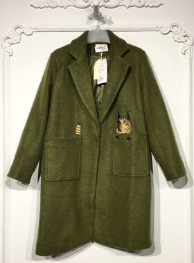 潮系列 8281S172 时尚毛呢外套品牌女装折扣颦薪