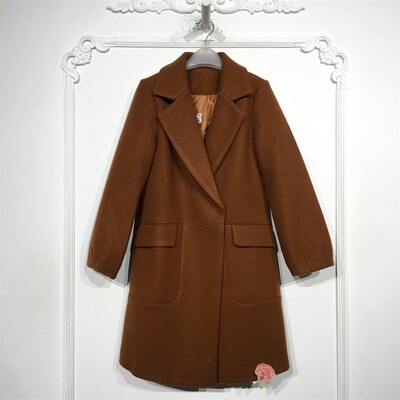 乔系列 8128S106 时尚毛呢外套品牌女装折扣颦薪