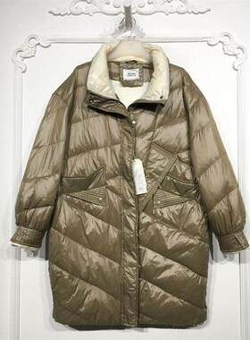 潮系列 8058S137 时尚长款羽绒服品牌女装折扣颦薪