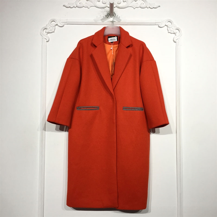 潮系列8128S062 时尚毛呢外套品牌女装折扣颦薪