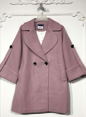 潮系列 8281S196 时尚毛呢外套品牌女装折扣颦薪