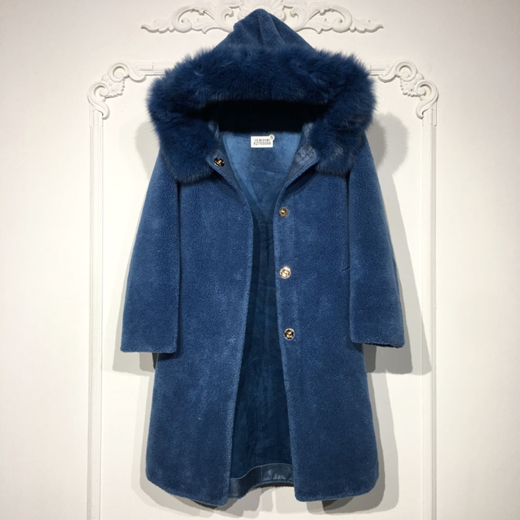 西树系列 8275S088 羊毛真毛领颗粒绒毛呢外套品牌女装折扣颦薪