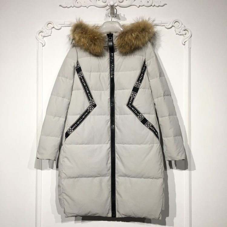 潮系列 8279S120 时尚真毛领羽绒服品牌女装折扣颦薪