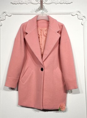 乔系列 D96106 时尚毛呢外套品牌女装折扣颦薪