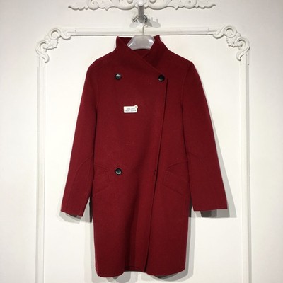 潮系列 8281S264 时尚羊毛双面呢毛呢外套品牌女装折扣颦薪