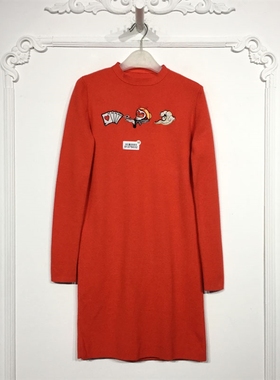 潮系列 8137S032 时尚针织连衣裙品牌女装折扣颦薪