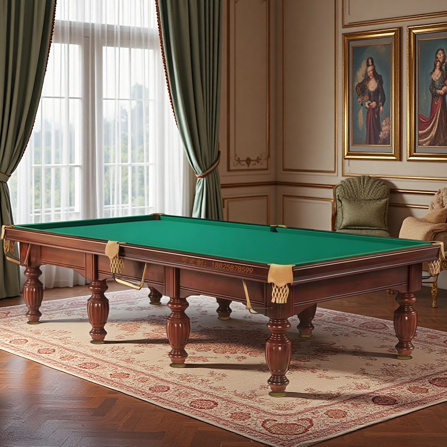 鑫球星家用商用俄罗斯台球标准台新款金银黑红俄罗斯台球桌标准型