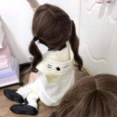 开衫 长袖 连帽卫衣外套 新款 草莓熊自制棉花糖小猫宽松加厚日系秋季