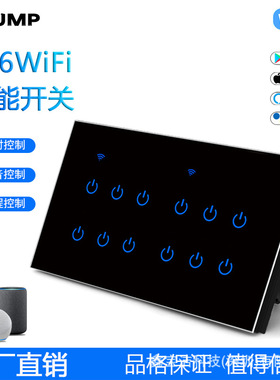 支持GoogleHome Alexa语音控制146型WIFI触摸开关单火零火线开关
