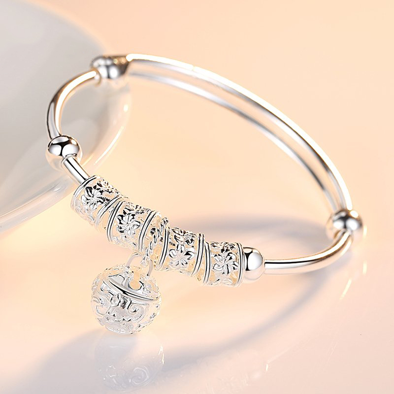 99 Sterling Silver Bracelet female Japan and South Korea fashion palace bell Hehuan bell bracelet Jewelry for mother and girlfriends birthday gift