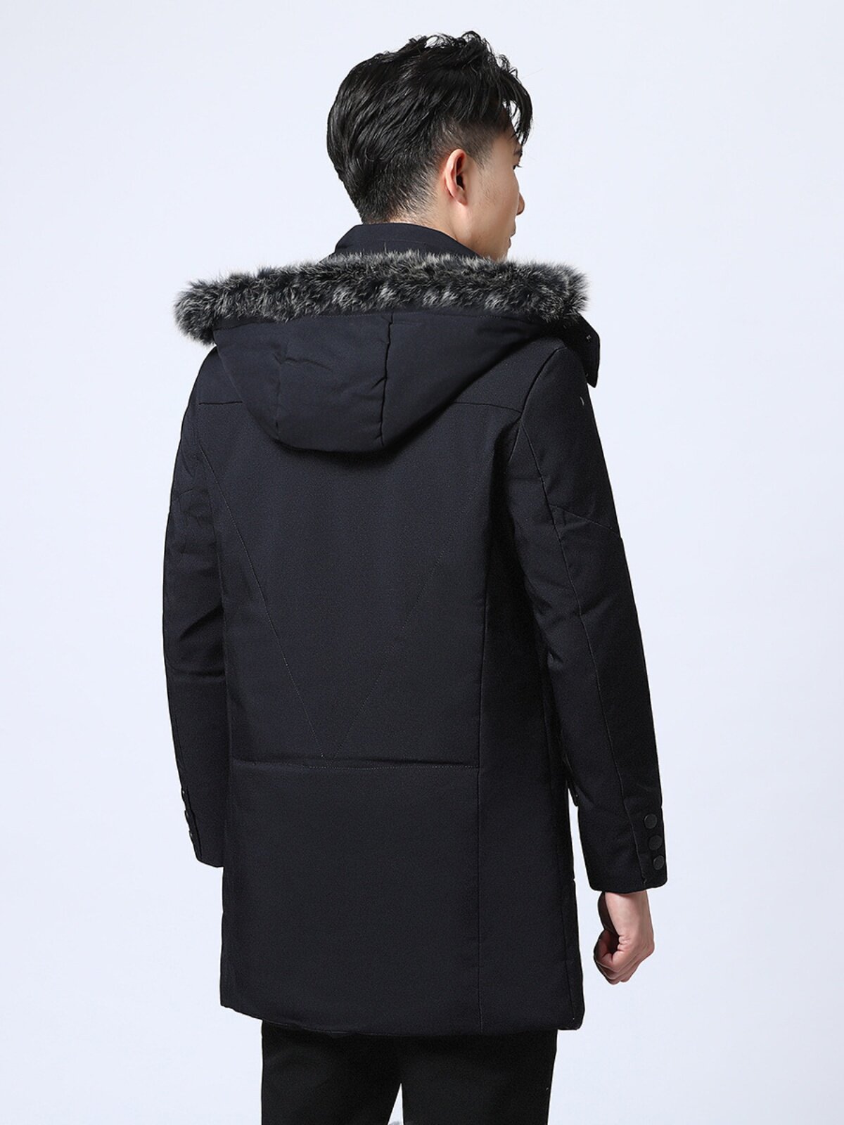 BIG NAME CLIPPING  WINTER REMOVABLE HAT FOX WOOL STRIP MID-LENGTH DOWN JACKET Y4B812 CLEARANCE CATTLE GOODS BROKEN CODE