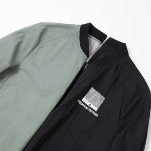 品牌撤柜清仓男装 罗纹棒球领夹克印花镂空透气休闲防晒服男皮肤衣