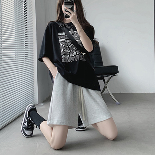 女夏季 中裤 外穿5分夏天2026新款 休闲百搭五分裤 宽松薄款 运动短裤