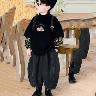 男童冬套装2025新款加绒加厚卫衣