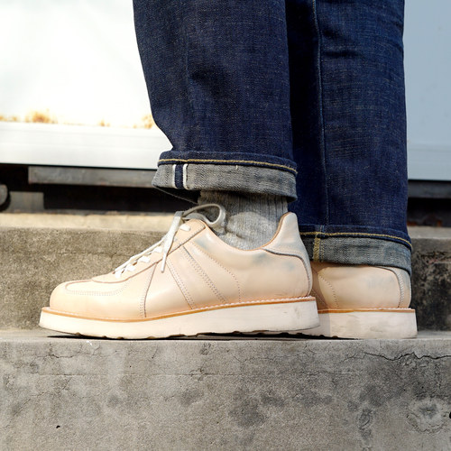 美式复古德训小白鞋固特异工艺