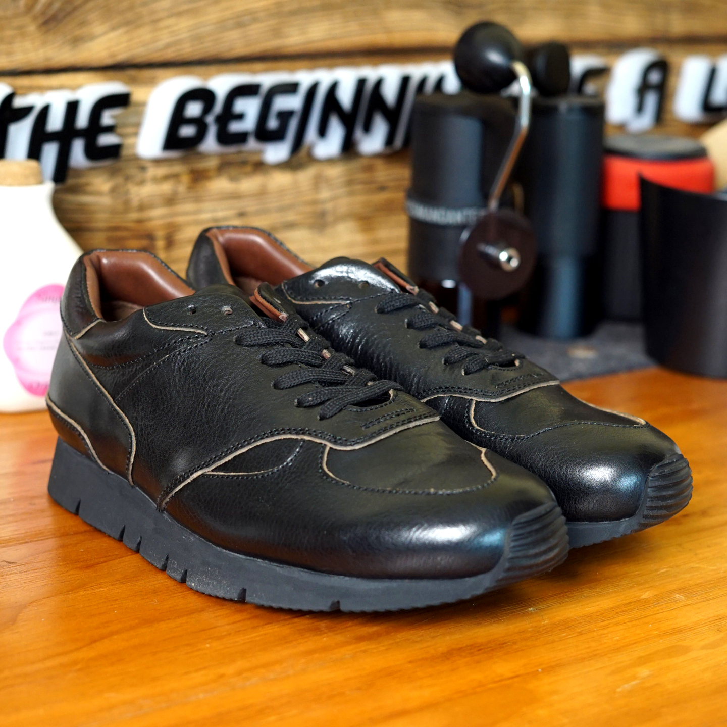 复古运动鞋进口头层油蜡皮