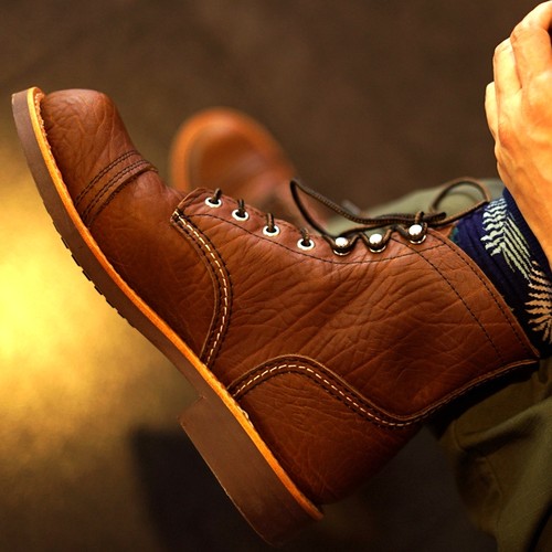 粗狂北美野牛皮8111伞兵靴