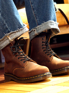 情侣款YKK侧拉链8孔固特异热熔焊接1460马丁靴男女百搭潮休闲皮鞋