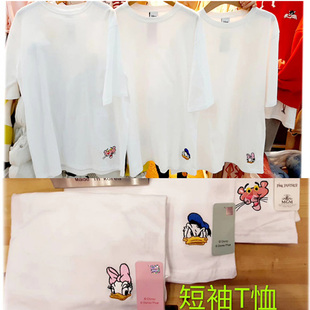 子 打底T恤五分裤 韩国代购 迪士尼夏卡通女米妮唐老鸭米奇纯棉短袖