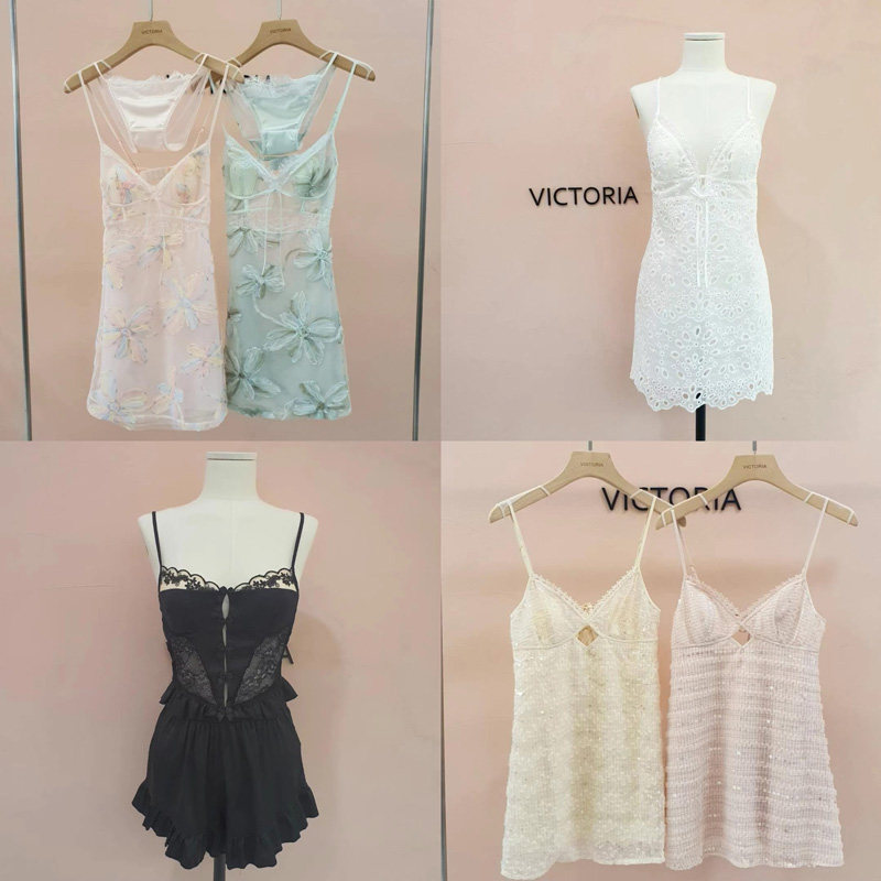 韩国VICTORIA东大门代购女夏睡衣性感情趣纯色吊带短裤家居服睡裙
