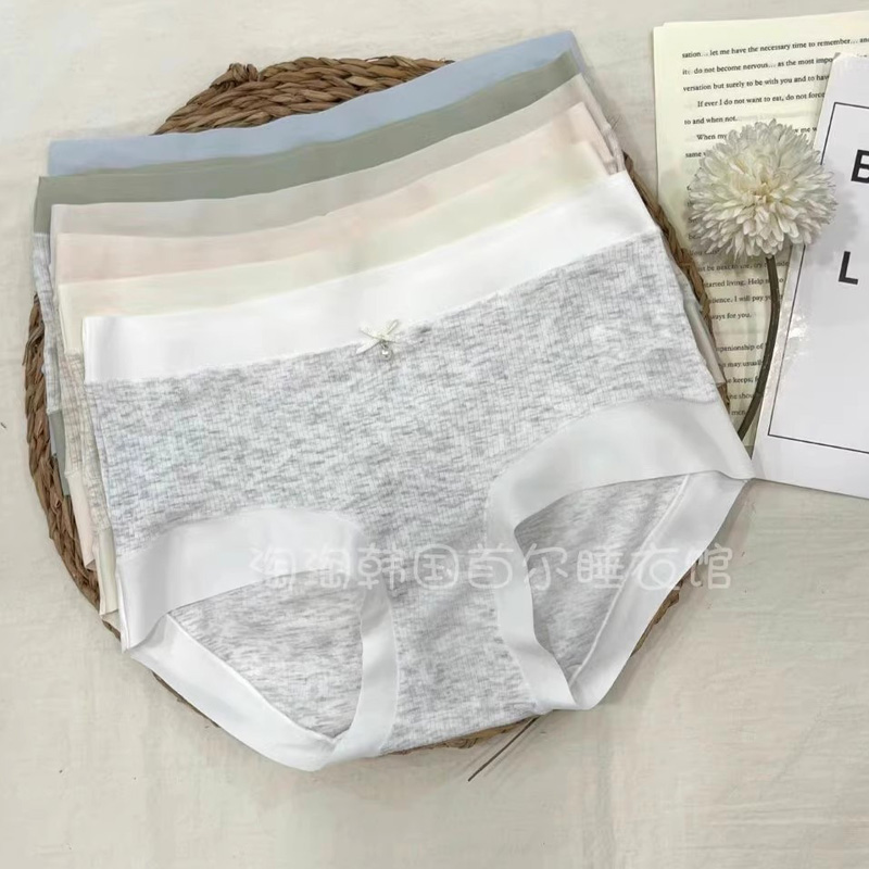 韩国Flora莫代尔中腰蝴蝶结内裤