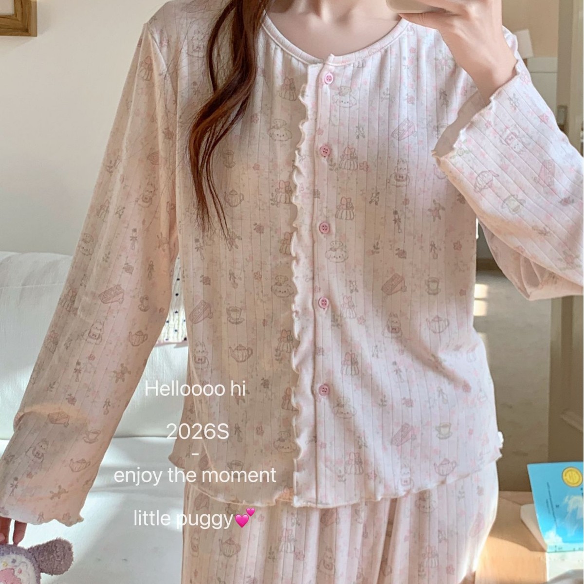 春夏季针织棉碎花两件套女家居服