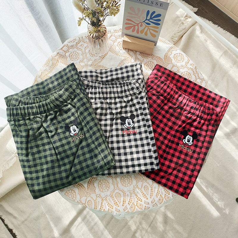 东大门韩国格子情侣休闲长睡裤