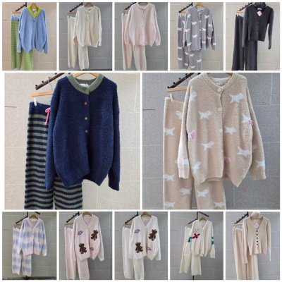 韩国东大门冬季保暖女睡衣套装