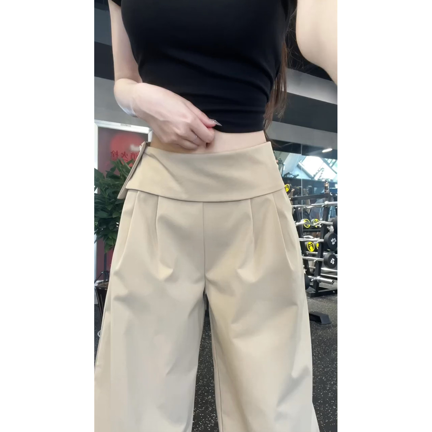 灰色西装阔脚裤女夏季2026新款宽松慵懒风高腰垂感休闲屁帘长裤子