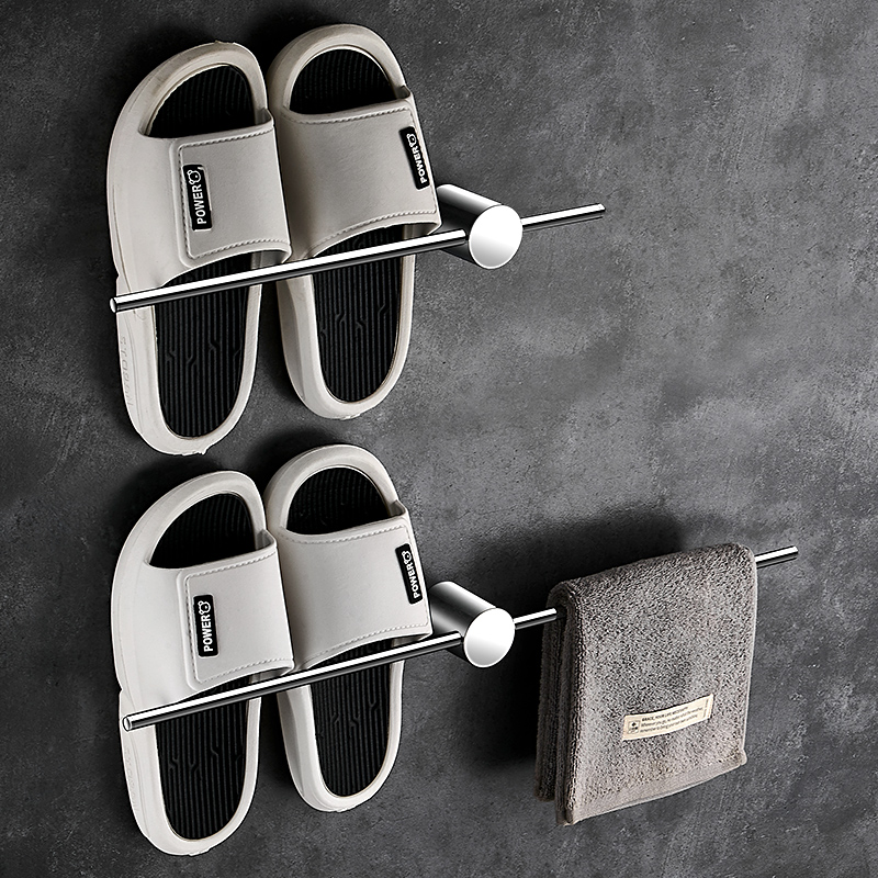 浴室拖鞋架全铜免打孔卫生间壁挂