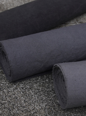 植物染石榴皮染色纯棉中厚土布手工diy面料灰色系复古茶席面料