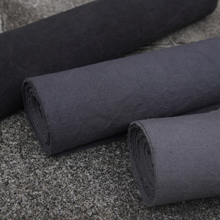 植物染石榴皮染色纯棉中厚土布手工diy面料灰色系复古茶席面料