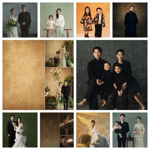 复古斑驳油画肌理高级感写真婚纱摄影背景布影楼画意肖像拍摄背景