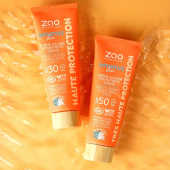 法国ZAO有机防止晒霜spf30隔离妆前乳天然孕妇敏感肌宝宝清爽无油