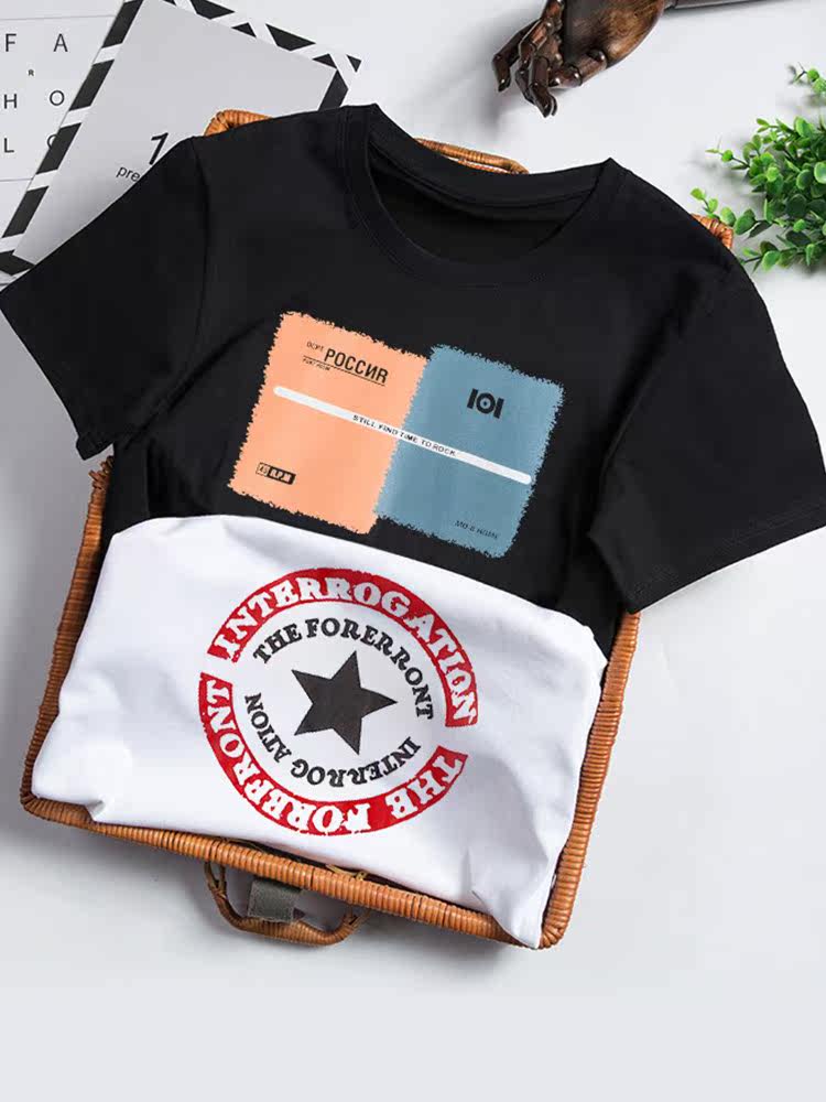 男士短袖t恤纯棉韩版潮流印花男装上衣服夏季白色体桖打底衫长袖|ruв категории Мужская одежда, футболка - от Buy2taobao.com для оказания профессиональной услуги покупки агента Taobao