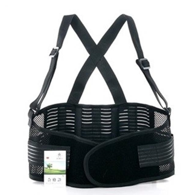 网状钢板支撑透气腰围吊带型工作护腰带工人体育运动保护防止拉伤