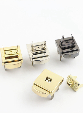 箱包手袋皮具五金配件 浅金色暗扣锁金属锁开关锁扣包包隐身锁