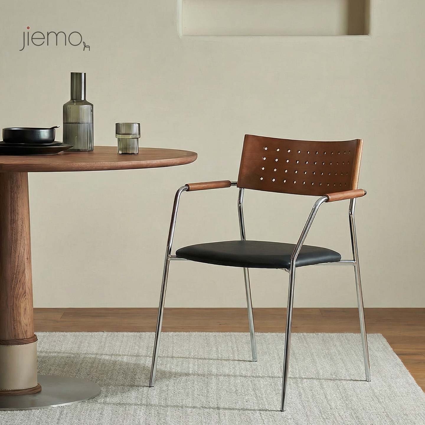 Jiemo | 饼干椅 复古包豪斯餐椅中古风家用设计师简约咖啡馆休闲